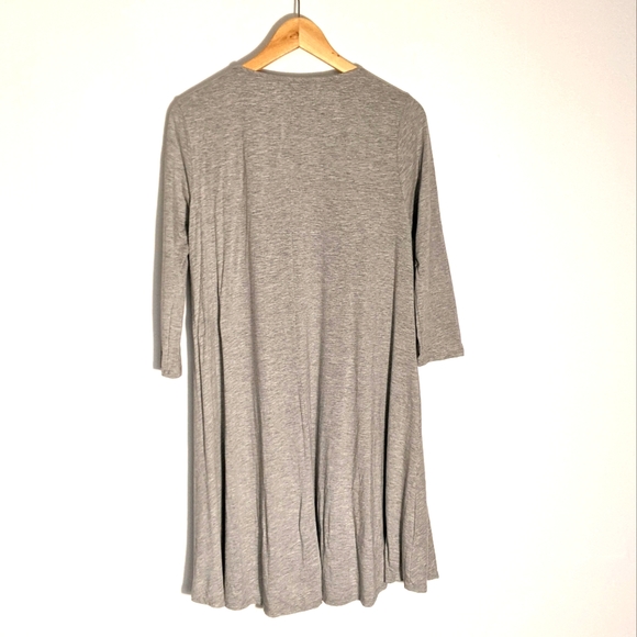 Mododoc Gray Rayon Blend Shift Dress 3/4 Sleeve, Small - Picture 3 of 7